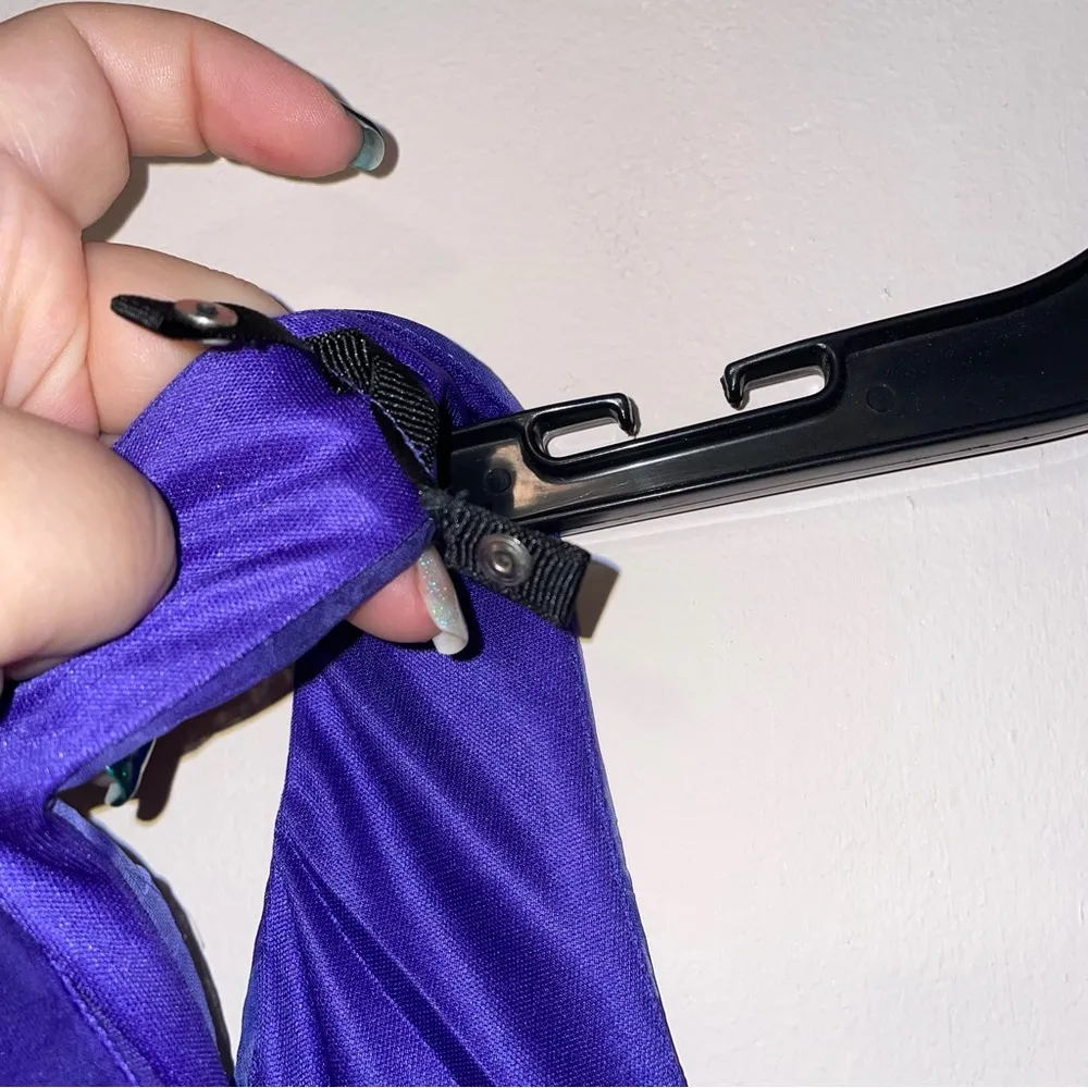 Ursula of Switzerland Floral Layered Sleeveless Midi Dress Size 10 Purple - Image 4