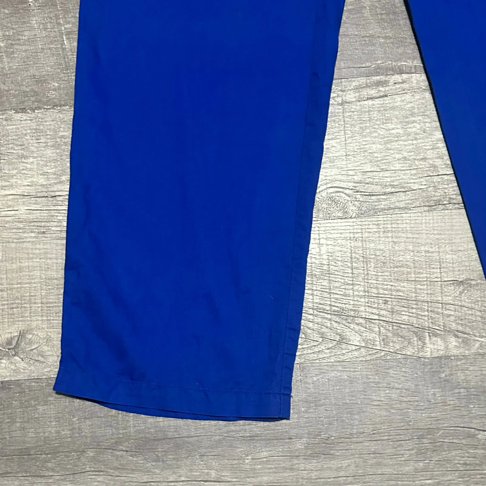 Liz Claiborne Wide Leg Linen Blend Woven Pant Women L Blue Elastic Waist Pockets - Image 2