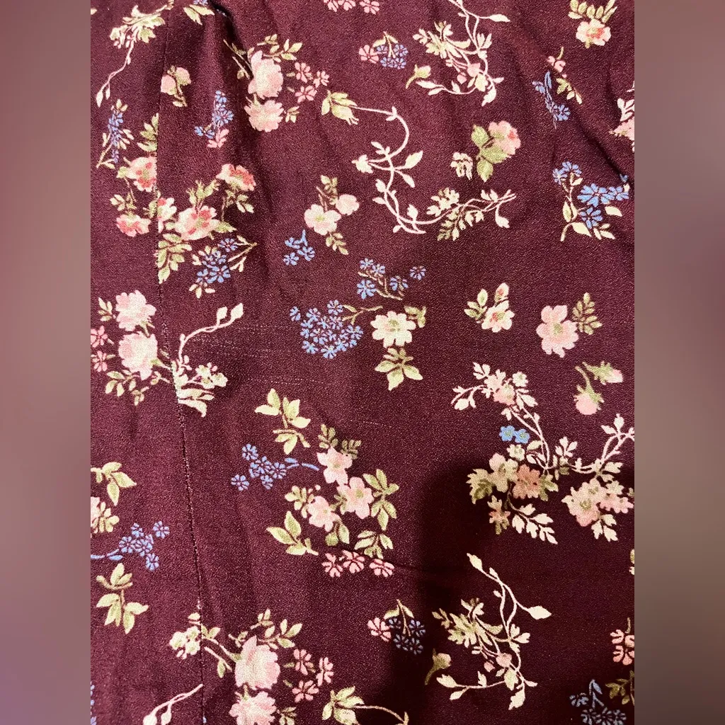 REFORMATION Ellora Top in Chantelle Burgundy Floral - Image 8