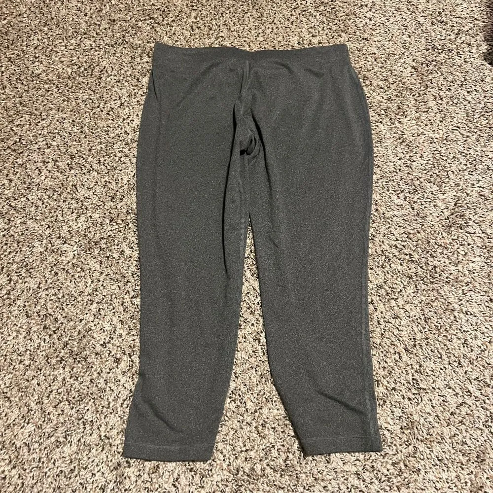 Under Armour HeatGear Cropped Athletic‎ Leggings Workout Pants Gray MD - Image 5