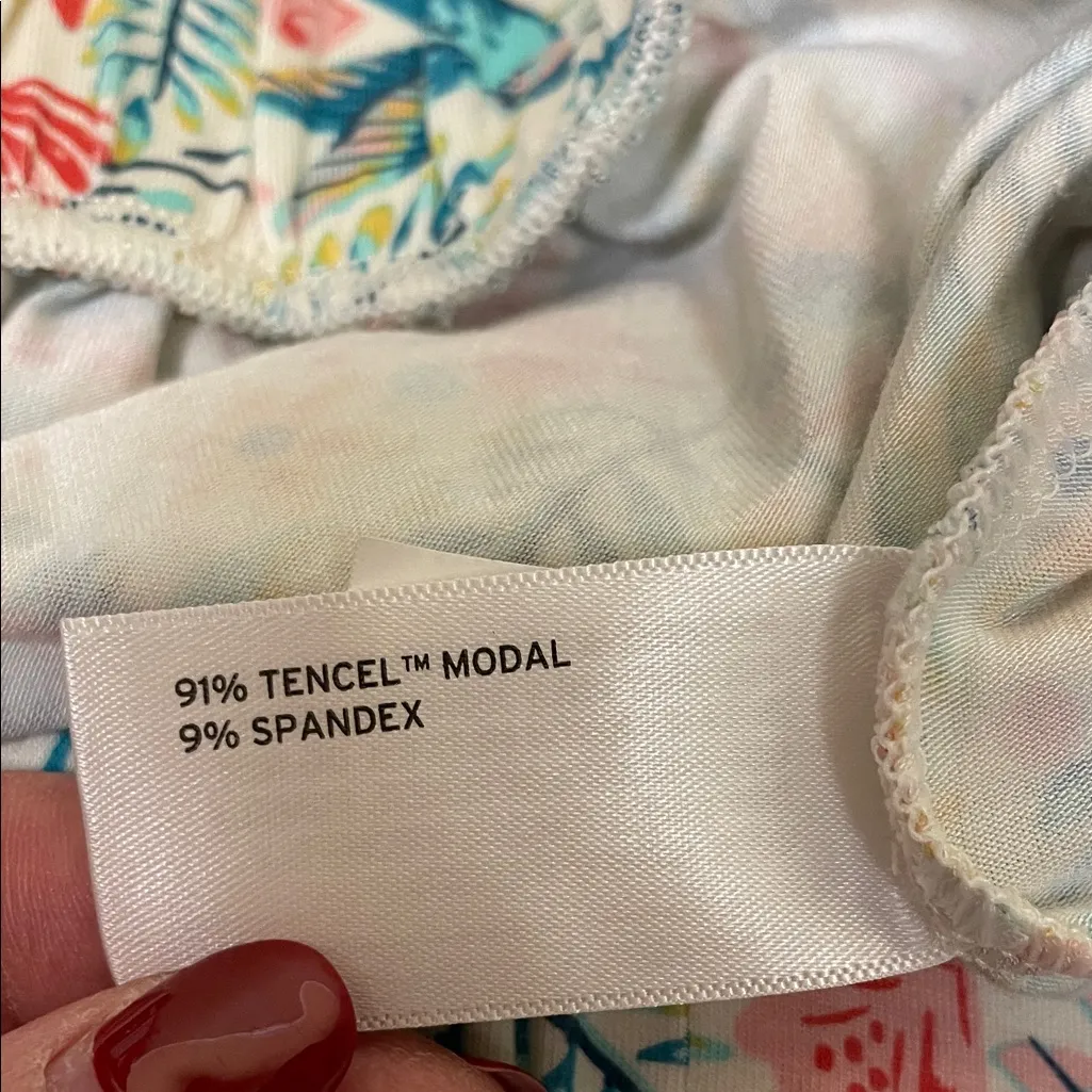 Duluth Women’s Dang Soft Floral Bird Tropical Print Casual Tapered Ankle Pants Blue Size M - Image 9