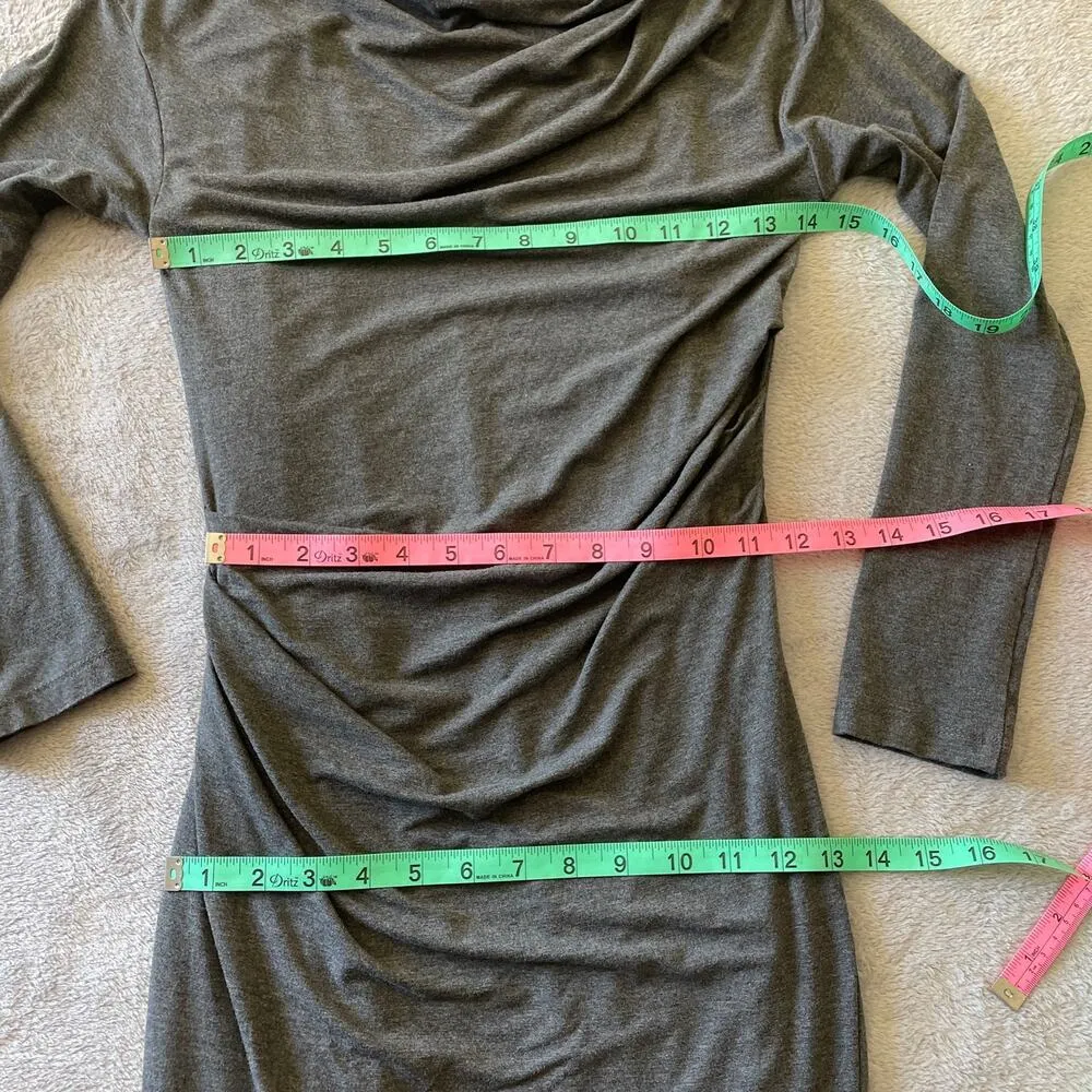 MM LaFleur Annabel Dress Womens Small Grey Ruched Lined Classic Career Stretch - Image 8