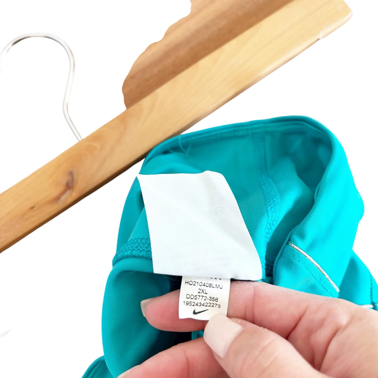 Nike Dri Fit Yoga Teal Leggings Sz XXL - Image 4