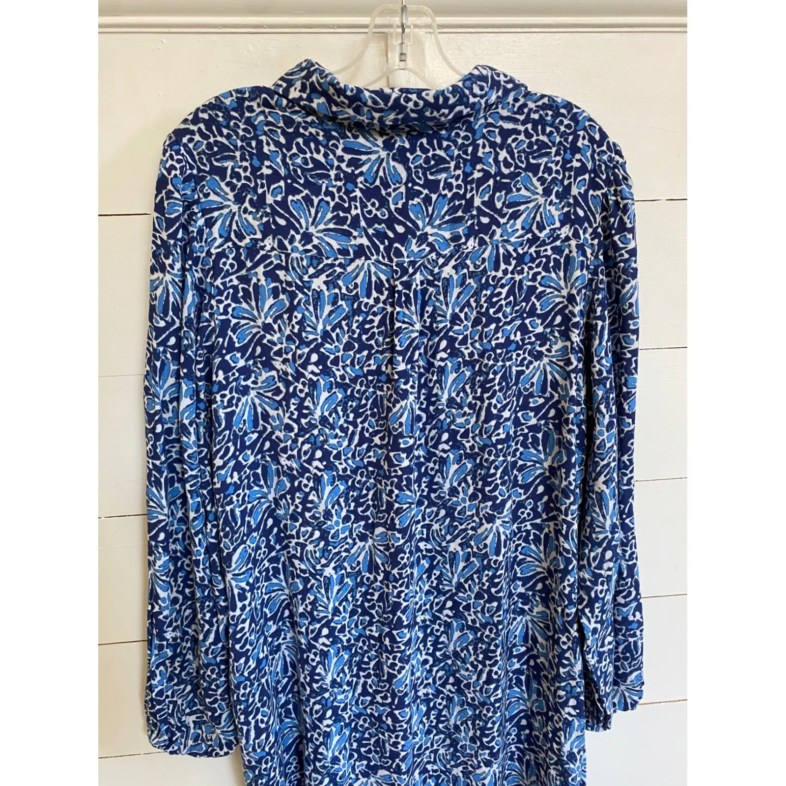 Well Worn Women's Casual Shirtdress Blue Print Vibrant Florals - XL - Image 6