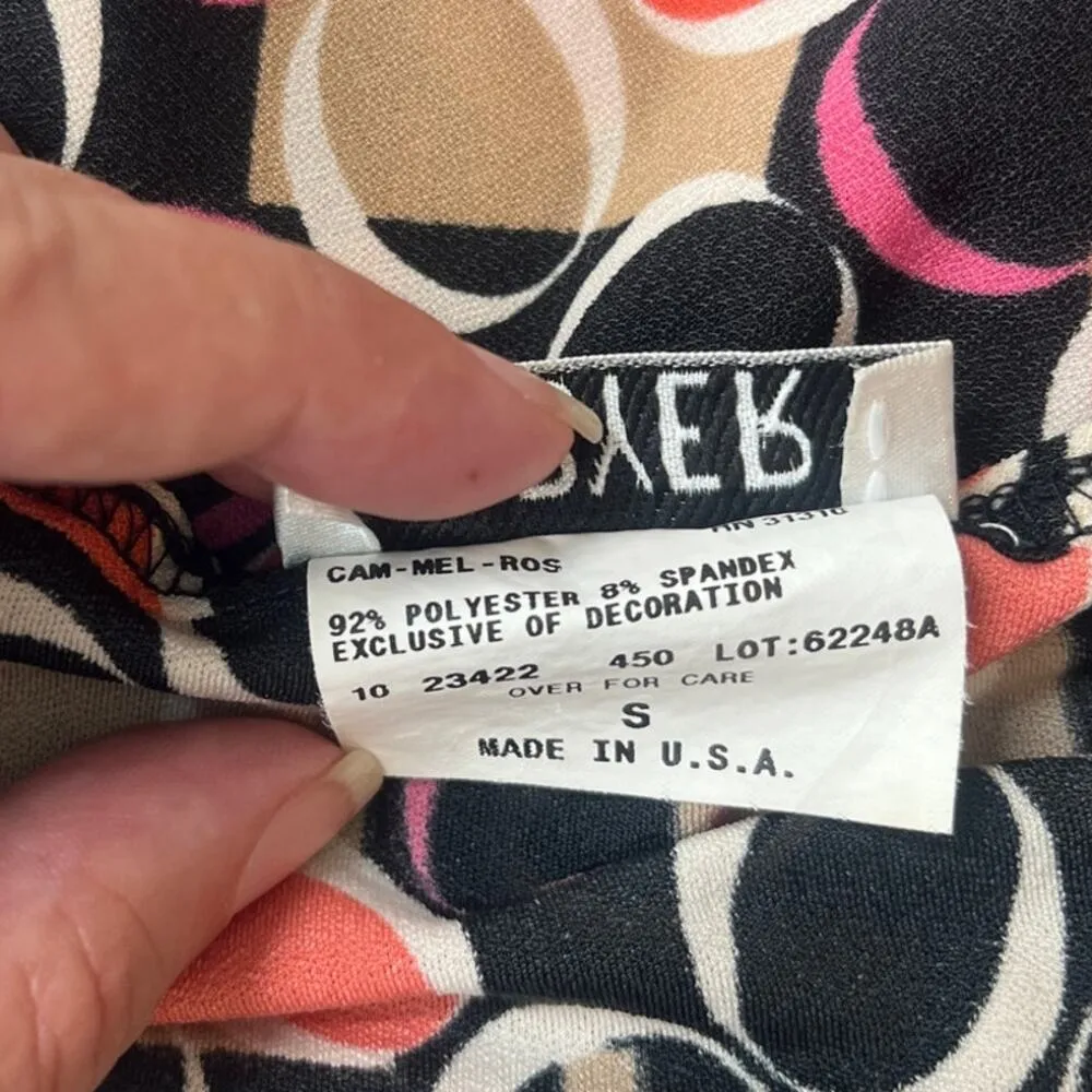 Vintage Y2K A. Byer Retro Babydoll Womens Top Sz S Coquette Asymmetrical Circle - Image 9