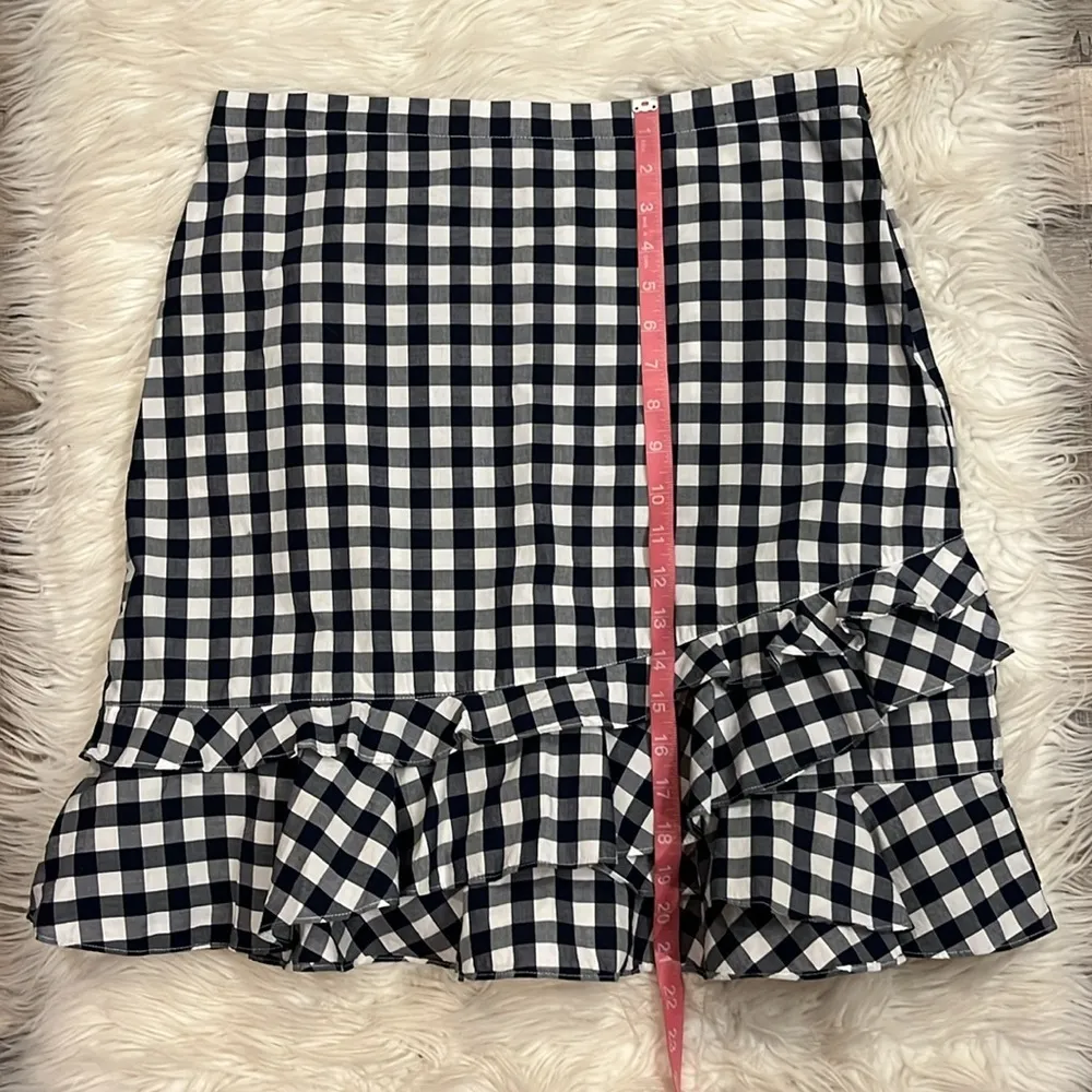 Draper James ‘Dolly’ gingham checked ruffled mini skirt cotton poplin 10 - Image 9