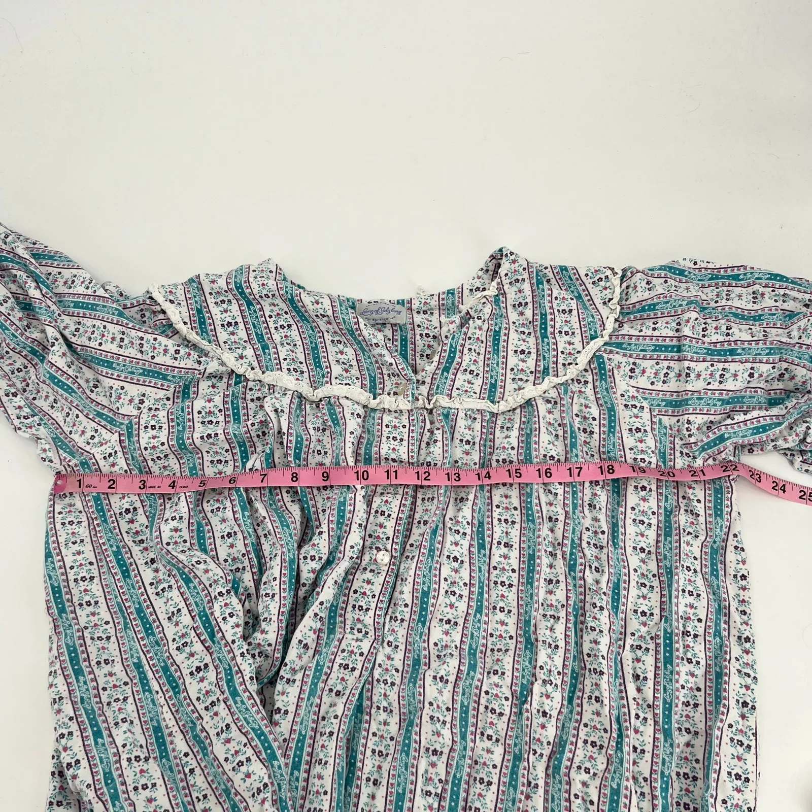 Vintage Lanz of Salzburg Nightgown Women's Size XL Cotton Flannel Floral Long - Image 7