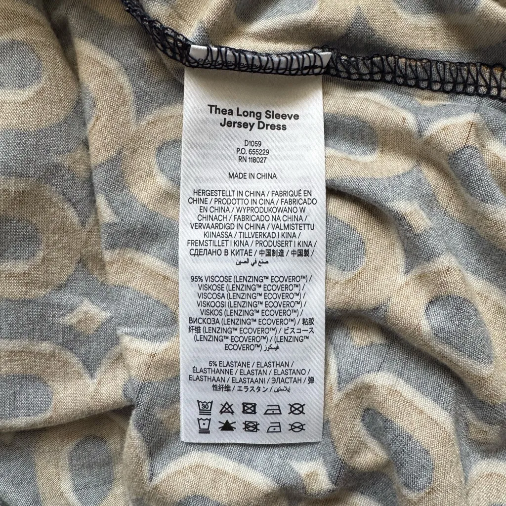 Boden Thea Short Sleeve Jersey Dress in Ochre Chain Size 4 Gold - Image 10