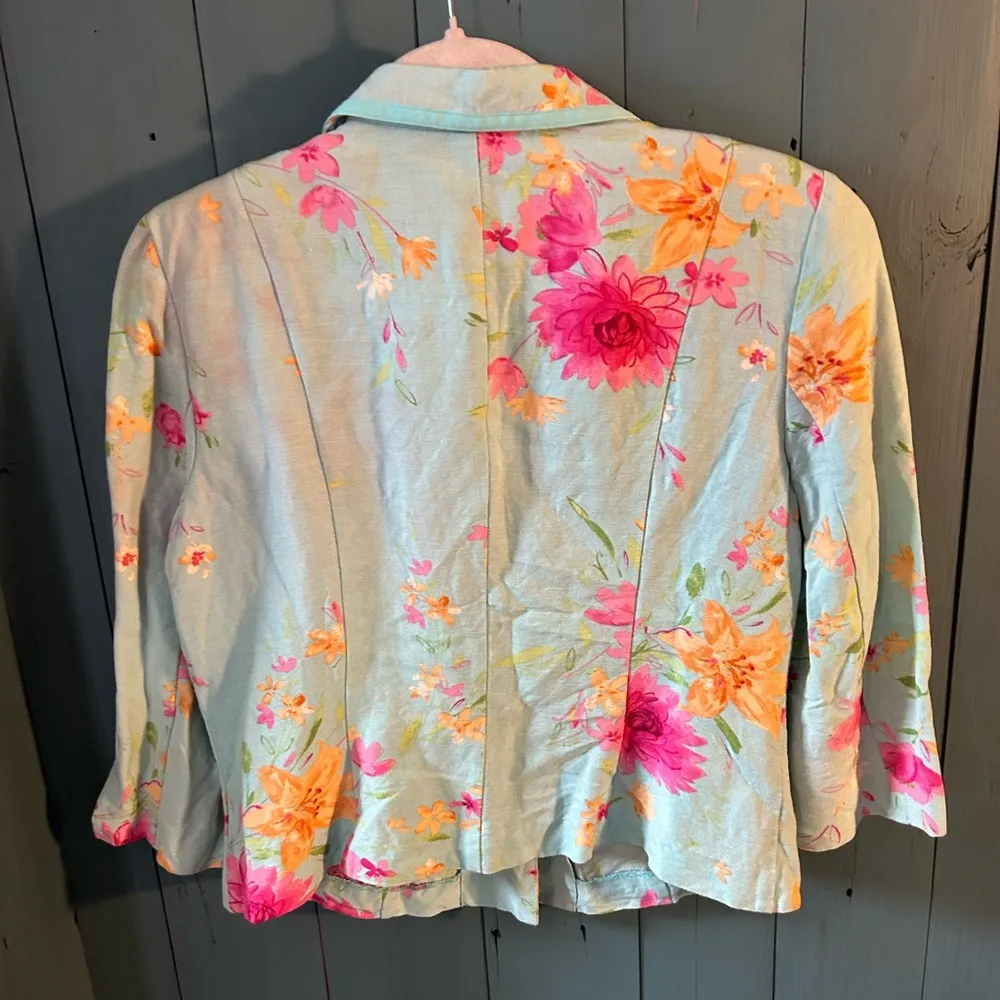 Emma James Floral Women's Jacket/Suit Blazer, Size 8 - Image 3