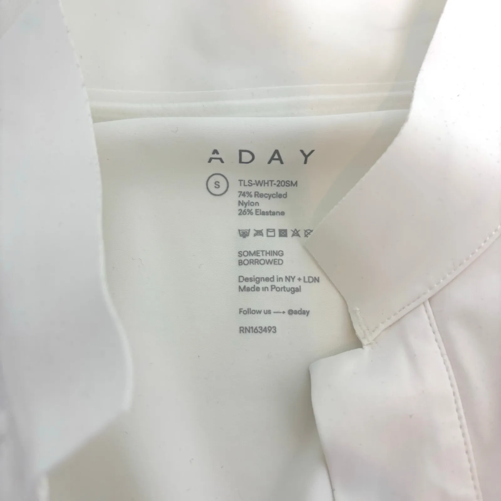 Aday Something Borrowed White Long Sleeve Button Up Tunic Top S - Image 5