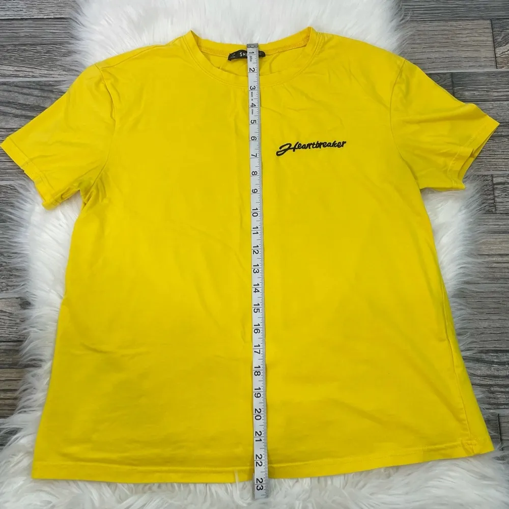 Shein Yellow Heartbreak Short Sleeved Tee Shirt - Image 8