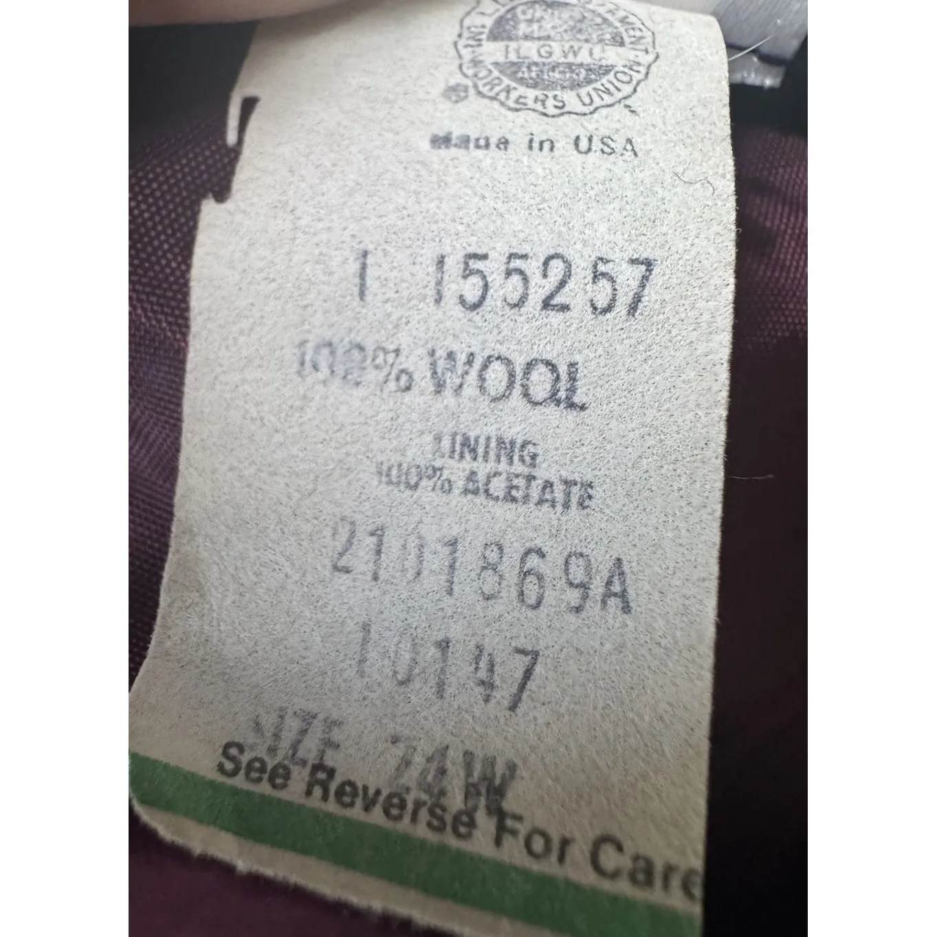 VTG 80s Koret Career Womens Sz24W 100% WOOL ILGWUnion Made USA Pleated Deadstock Size 24W - Image 3