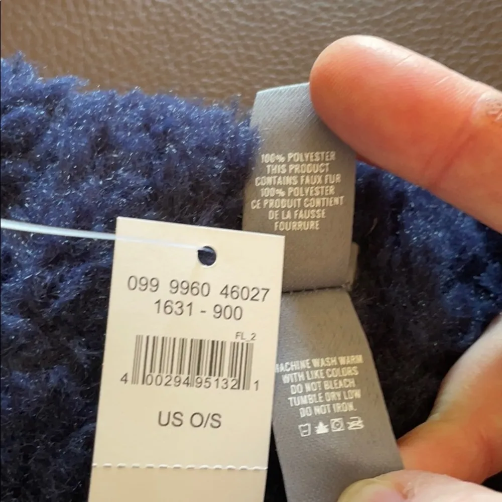 Aerie Fuzzy Super Soft Winter Headband Dark Blue OS - Image 4