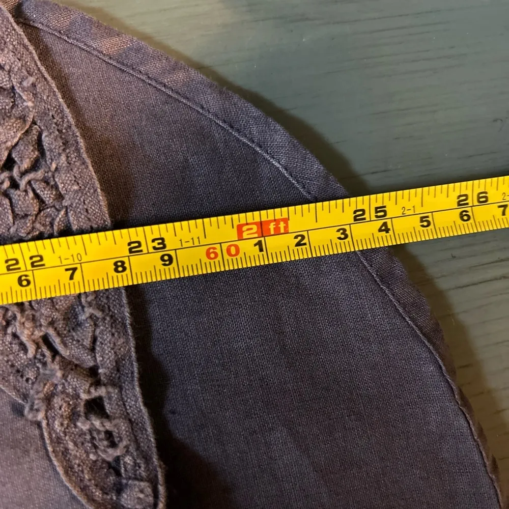 Blue Button-Down Shirt with Lace Detail | Size 0 - Image 9