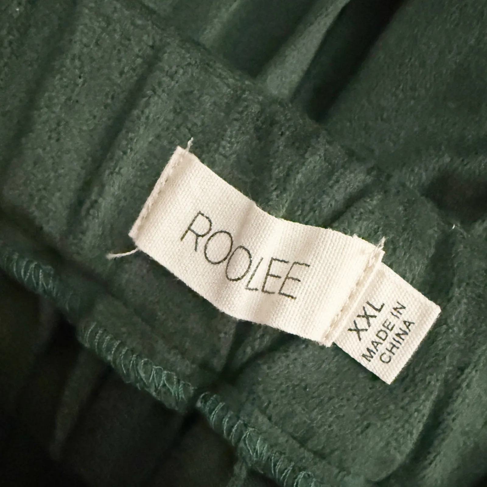 ROOLEE | Dark Green Velvet Accordion Pleat Midi Skirt Pleated Elastic | Size XXL - Image 6