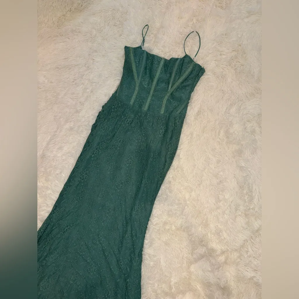 NEW House of CB Antonina Mermaid Feld Spar Green Gown Sz XS - Image 5