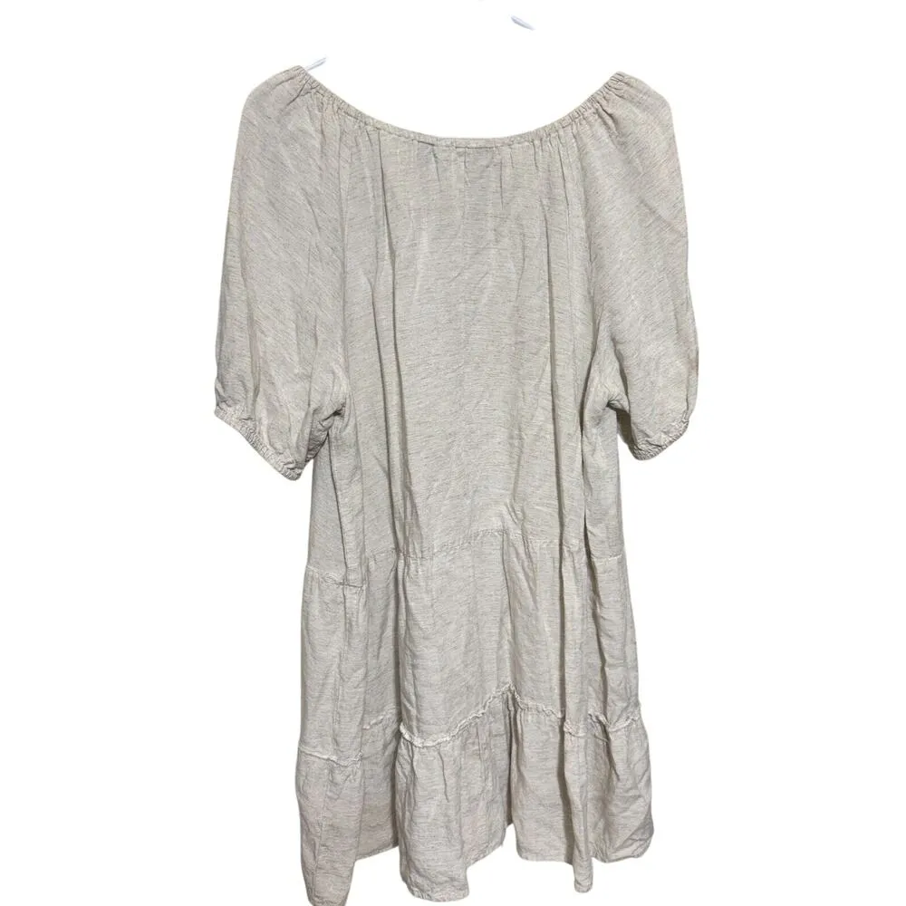 Mlle Gabrielle Dress Womens XL Tiered Cream Beige Fairy Babydoll Boho Mini - Image 7