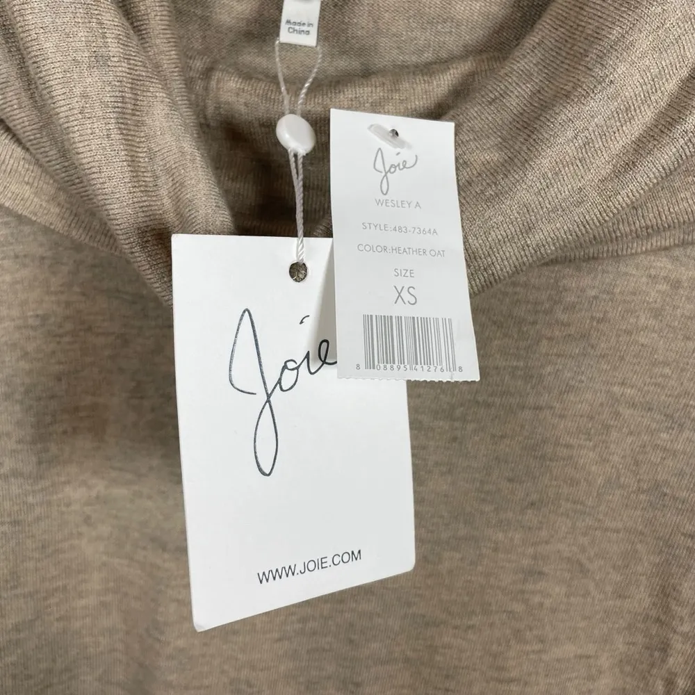 NWT Joie Wesley Wool Cashmere Cowl Neck Sweater in Heather Oat Size XS - Image 9