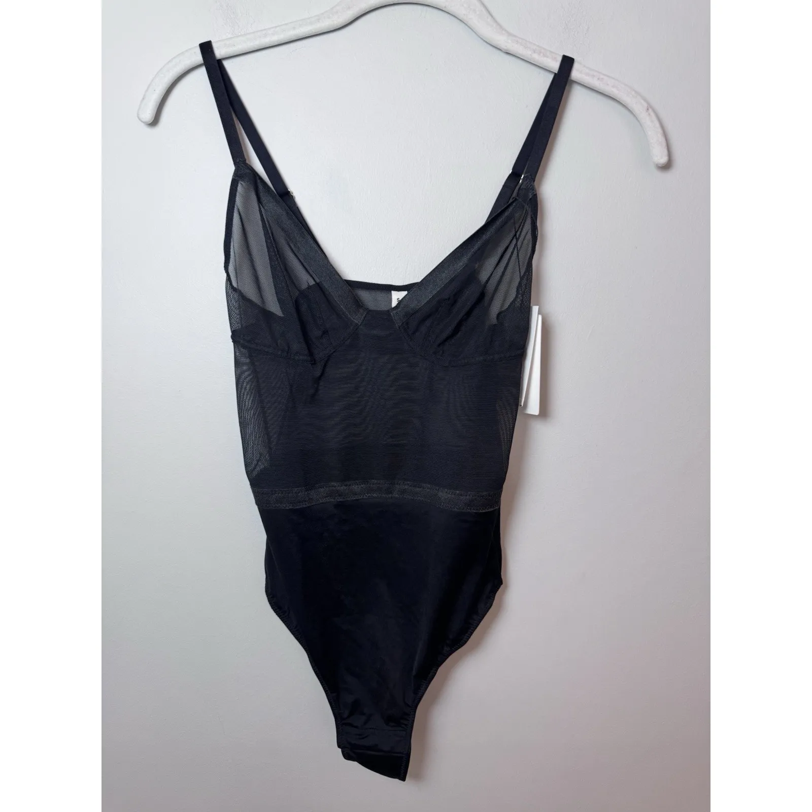 JASON WU Womens Black Adjustable Snap Gusset Thong Back Intimates Bodysuit S NWT - Image 13