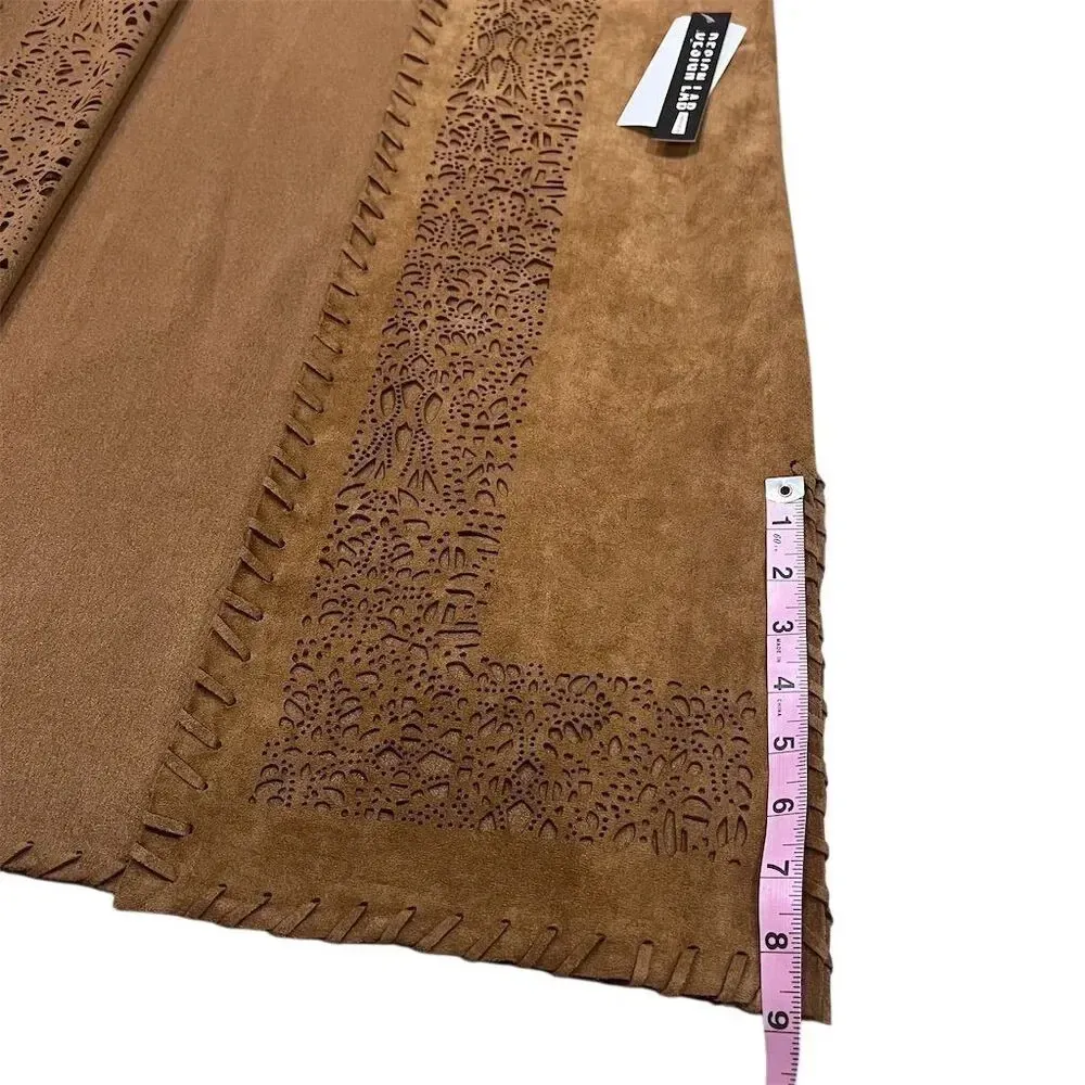 Lord & Taylor Design Lab Women's Brown Sleeveless Boho Crochet - Image 9