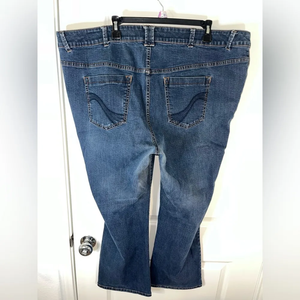 Lane Bryant Slim Boot Cut Denim Genius Fit Embroidered Jeans Sz 28 Petite - Image 7