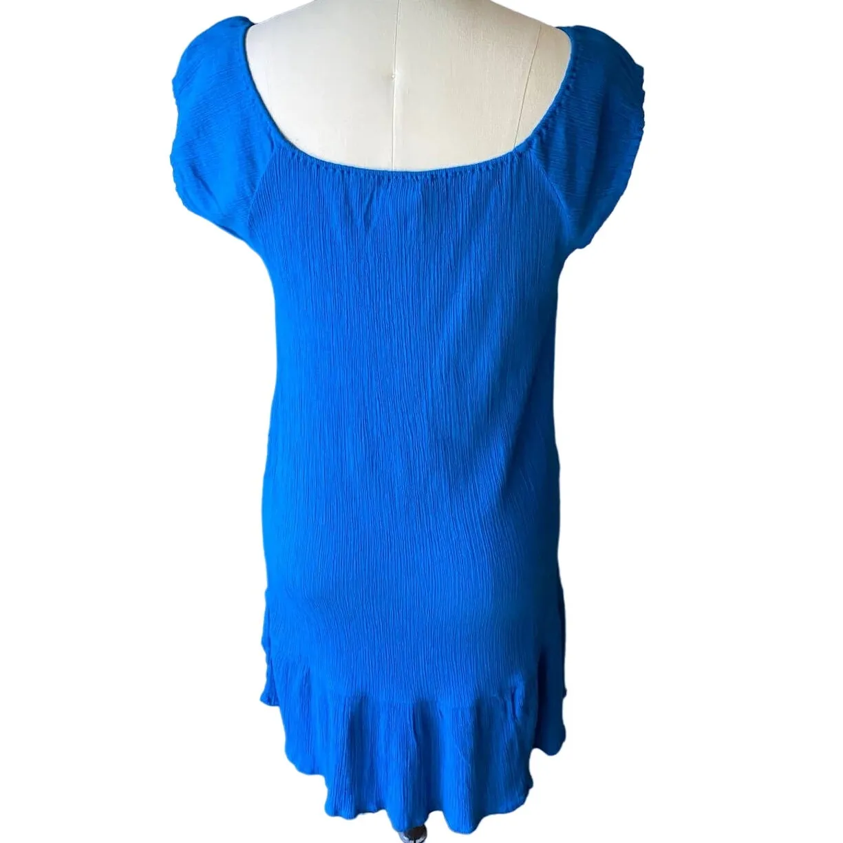 J.CREW Royal Blue Gauze Drop Waist Short Dress or Cover Up ~ Women's Size SMALL - Image 3