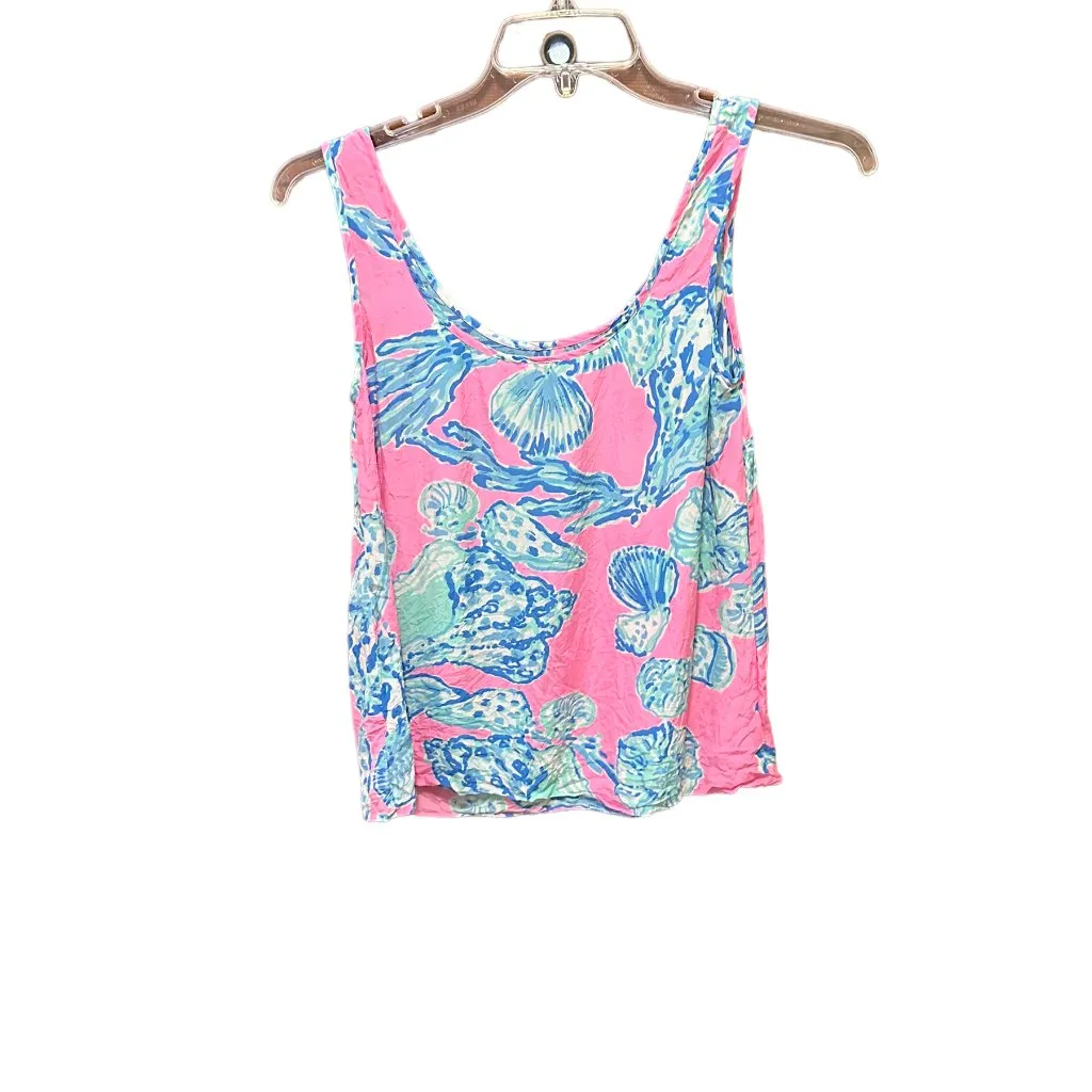 Lilly‎ Pulitzer Silk Cosmos Shells Tank Bare-Foot Princess Pink Pout Size XS - Image 2
