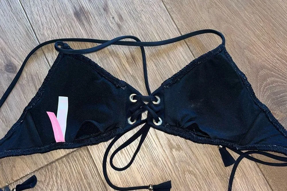 VS lace up Black Bikini Top tie back s - Image 6