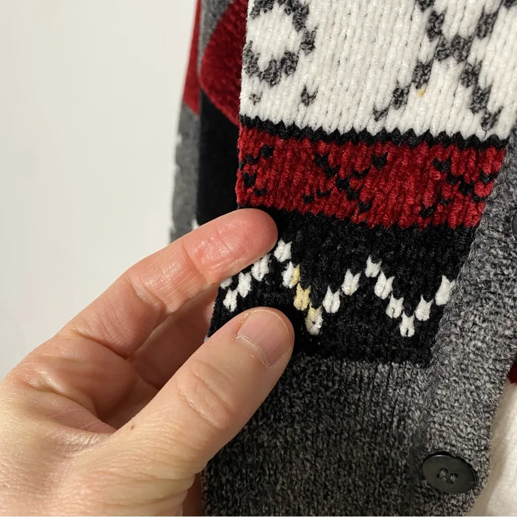 VINTAGE CHRISTOPHER & BANKS Chenille Christmas Cardigan - Image 4