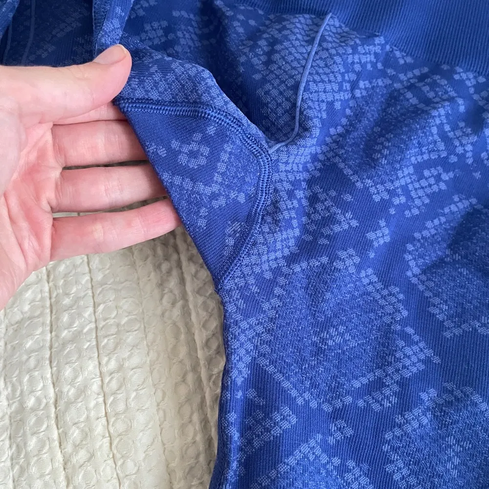 Lululemon Ebb To Street Pants Womens Heather Sapphire Blue Seamless Snakeskin - Image 8