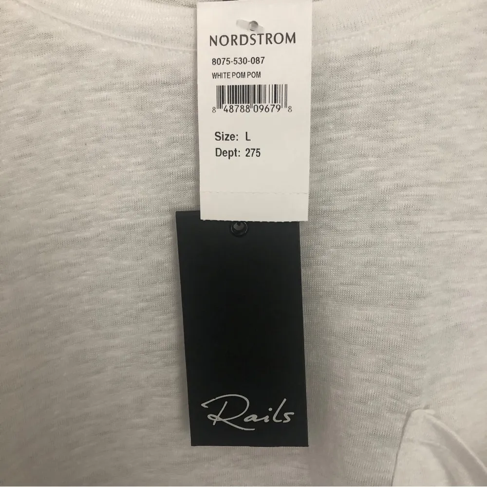 NWT Rails Women’s Lara Pom Pom Linen Blend Top Long Sleeve T15 - Image 6