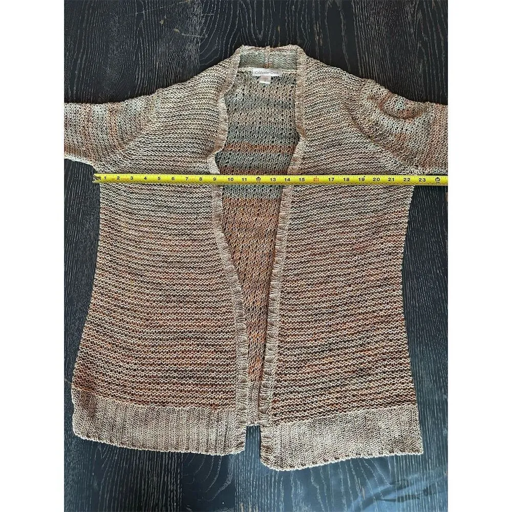 Coldwater Creek Women's Size 8 Brown Open Knit Cardigan Sweater Casual - Image 6
