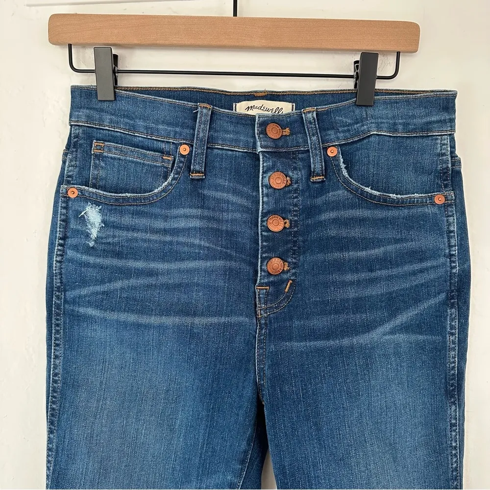 Madewell 10” High Rise Skinny Button Fly Jeans in Hanna Wash | 28 - Image 5