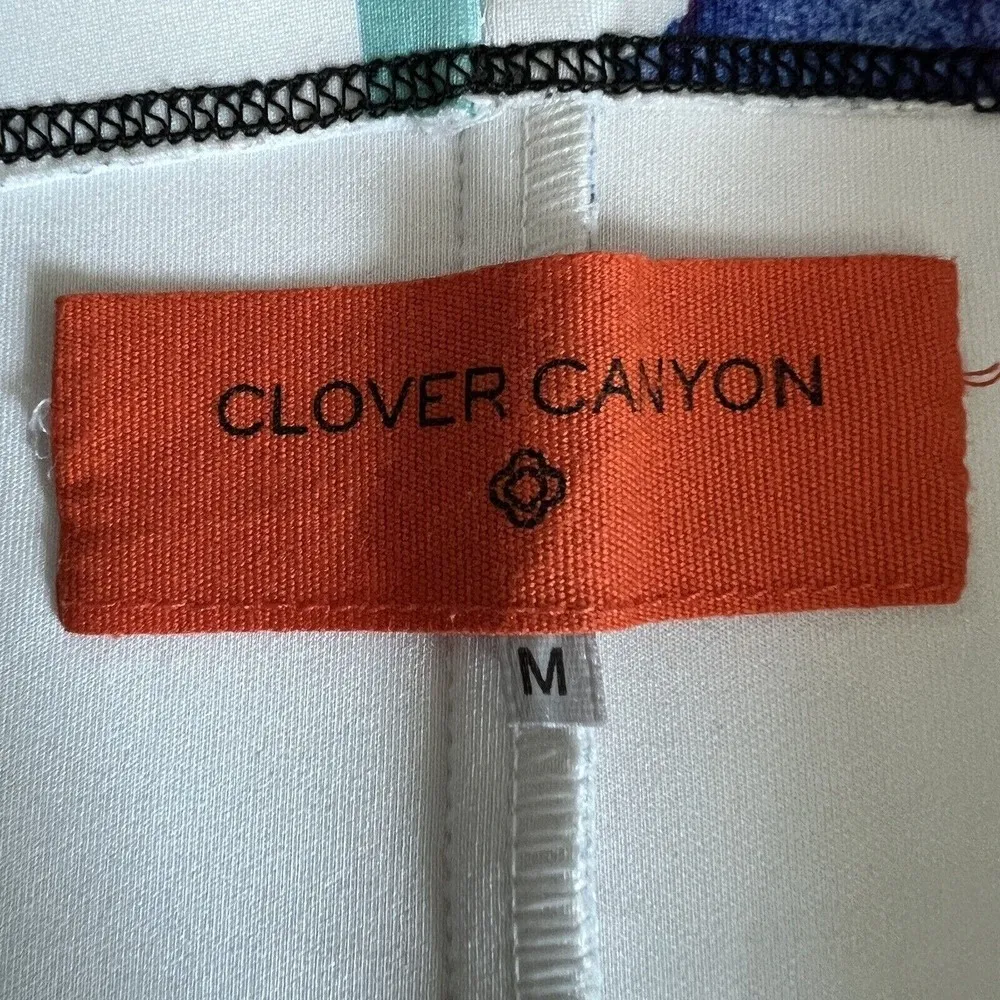 Pencil Skirt Medium Midi Colorful Abstract Print Stretchy Pull On - Image 3