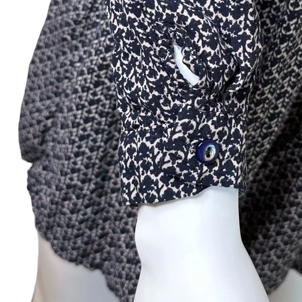 Womens Size Medium long sleeve button up Short dress​​​​​​​​​ Blue - Image 4