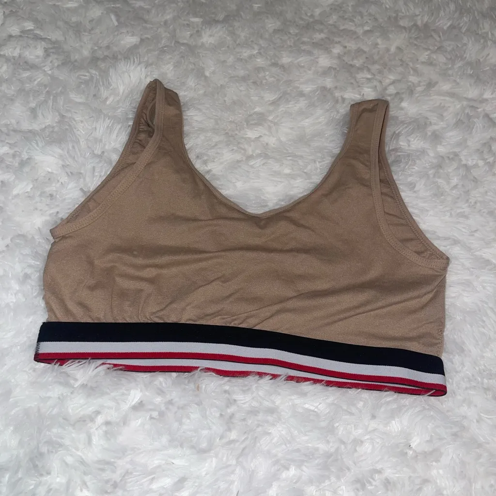 U.S. Polo Assn. tan red blue logo sports bra - Image 2