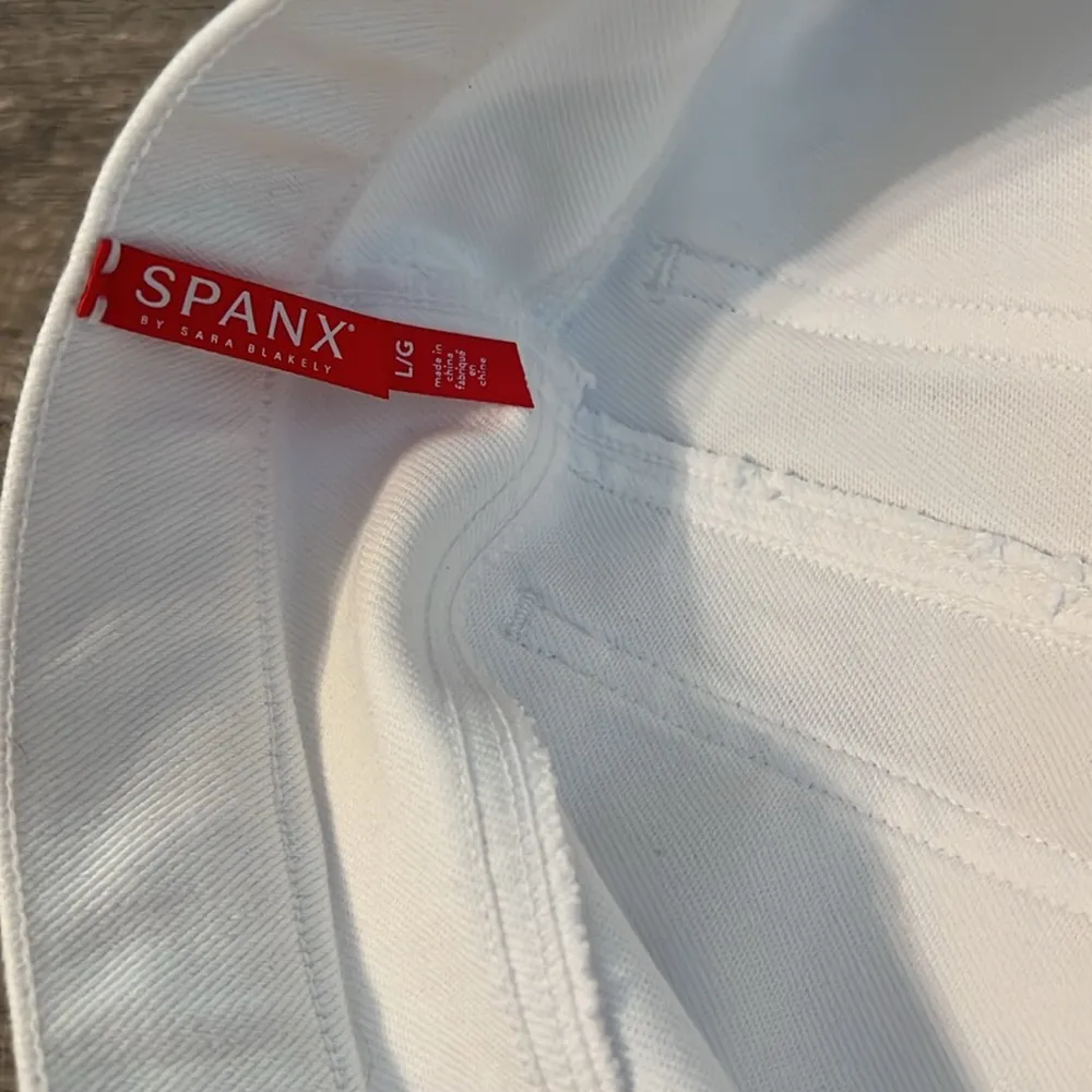 Spanx White Skinny Jeans Bone Pull on Stretch Pants Size Large #132 - Image 15