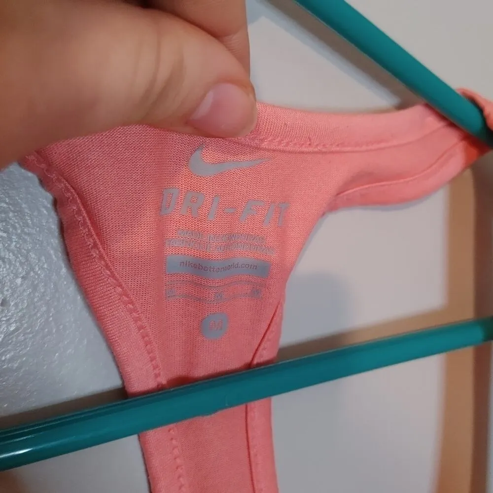 Nike Dri Fit Sleeveless Tank Top Pink Size MediumWorkout Sportswear Pink Coral - Image 3