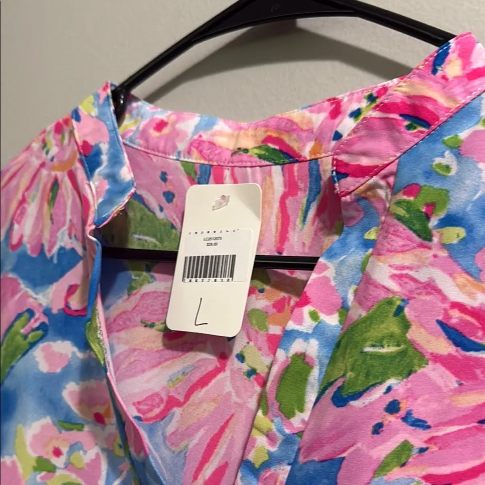 Floral Pink and Blue Women's Top - Image 5