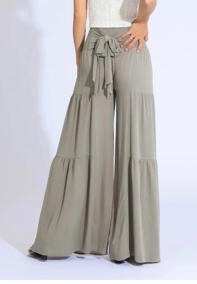 REWASH  Tie Waist Tiered Wide-Leg Pants  - Image 5