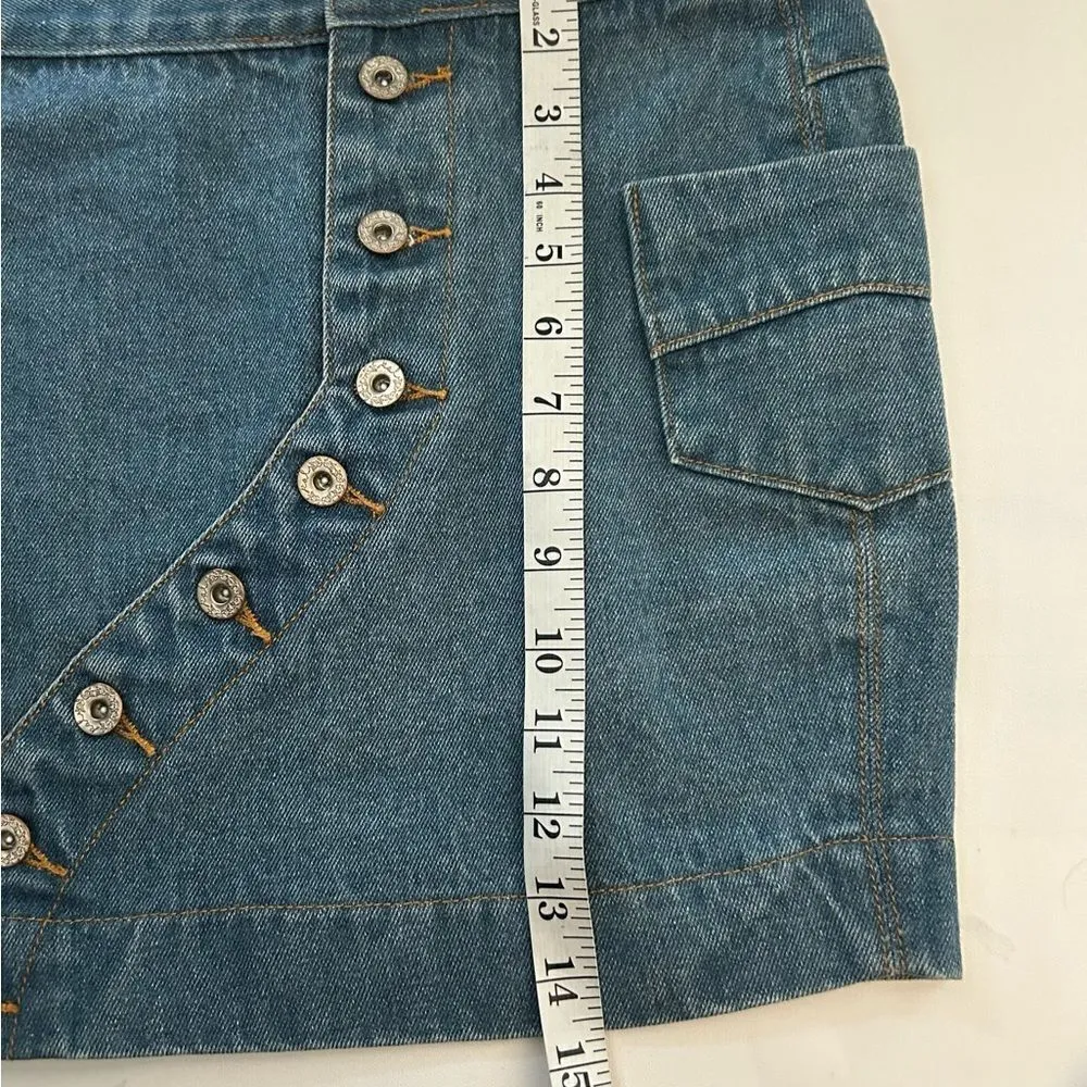 POL  Button Front Denim Mini Skirt Size Small - Image 6