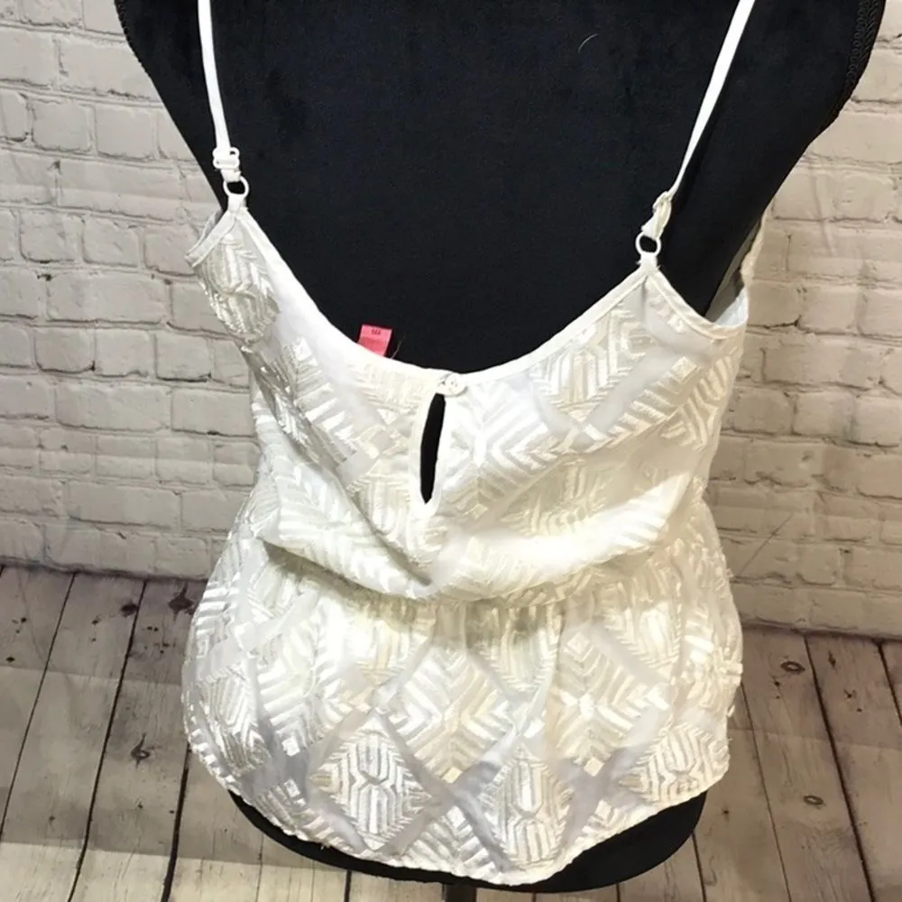 Sexy Delicate winter white spaghetti strap cami medium perfect under blazer - Image 7