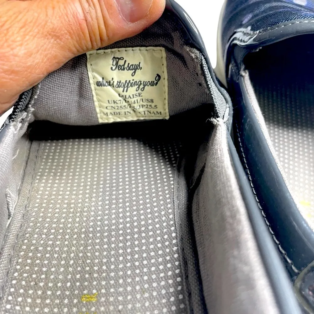 Ted Baker Chaise Blue Floral Men's Slip On Loafers Shoes size 8 - Image 8