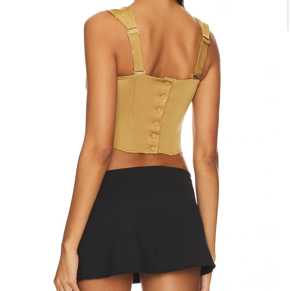 NWT We Are HAH Bustier Free People Knock Out Top Tan Shroom m revolve - Image 9