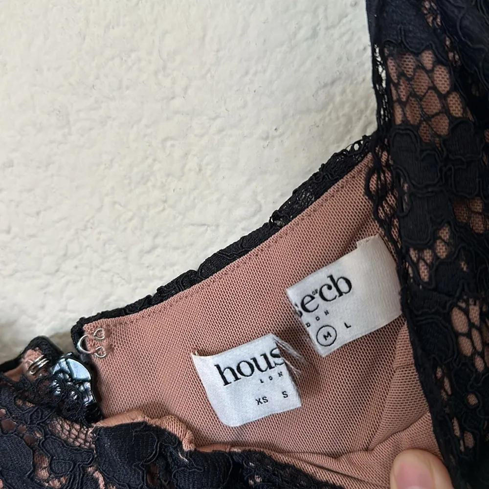 HOUSE OF CB 'Cara'‎ Black Corset lace gown Maxi Dress/Size M NWOT - Image 7