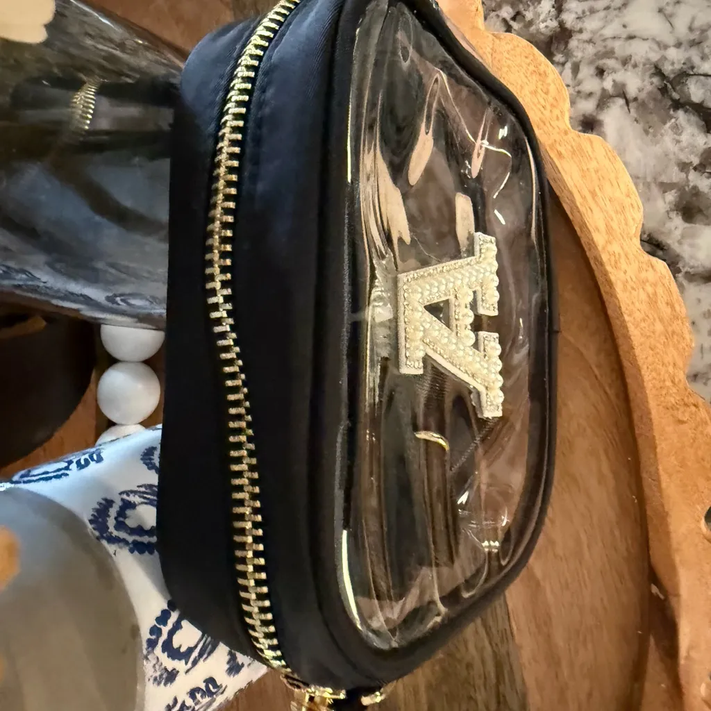 Clear Crossbody Bag Letter A Black - Image 5