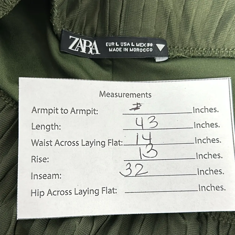 Flared Pleated Pants High waisted flare pants with elastic waist Sz Large - Image 13