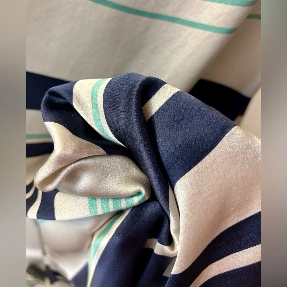 Adrienne Striped Silk Dress Size Medium - Image 11