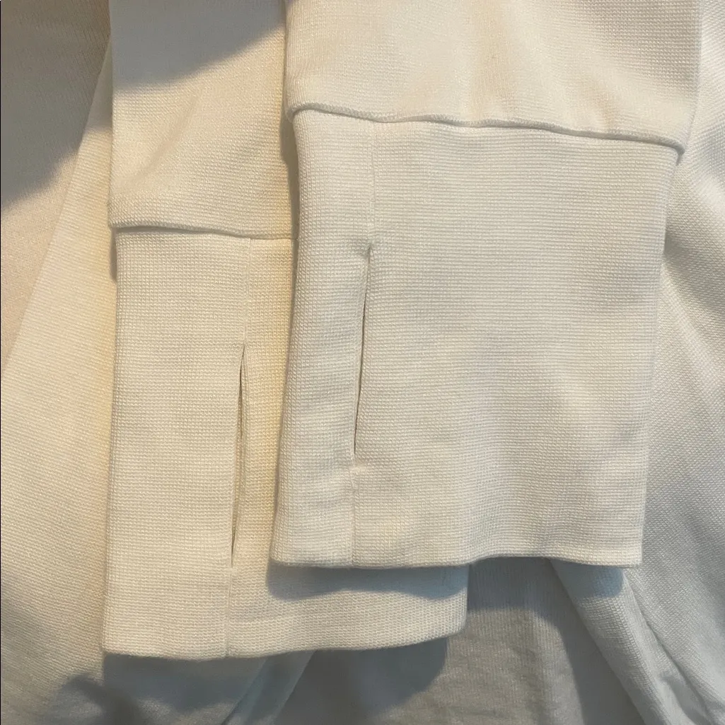 SWEATY BETTY Simhasana Sport Open Back Organic Cotton Sweatshirt in White Size L - Image 8