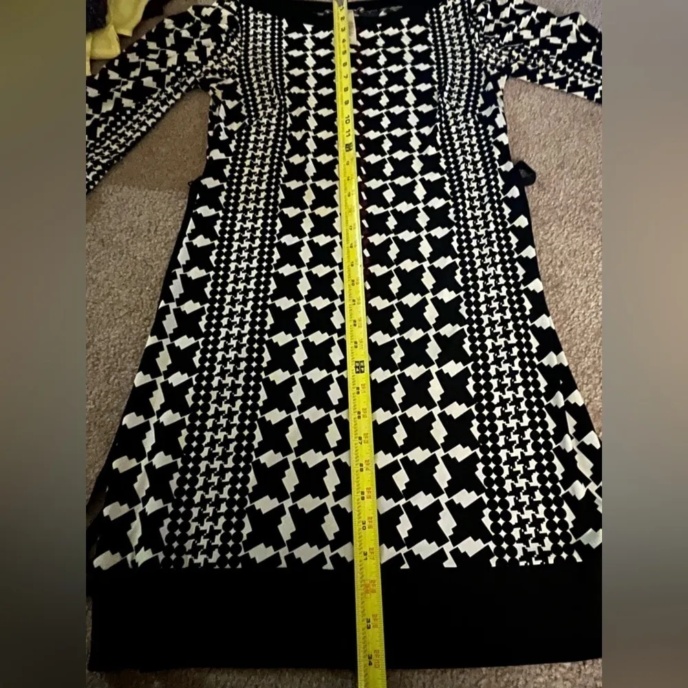 Laundry by Design Women’s Geometric Wearable Art Long Sleeve Stretch Dress Small - Image 5